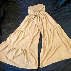 Boho High Waist Smocked Wide Leg Palazzo Pants